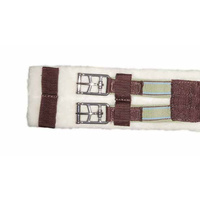 Equinenz Wool Lined Dressage Girth [Size: 30" / 76cm] [Colour:Brown with traditional elastic]