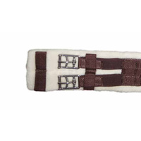 Equinenz Wool Lined Dressage Girth [Size: 22" / 55cm] [Colour: Brown with brown elastic]