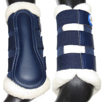 Breathable Wool Dressage Boots [Colour: Navy] [Size: L]